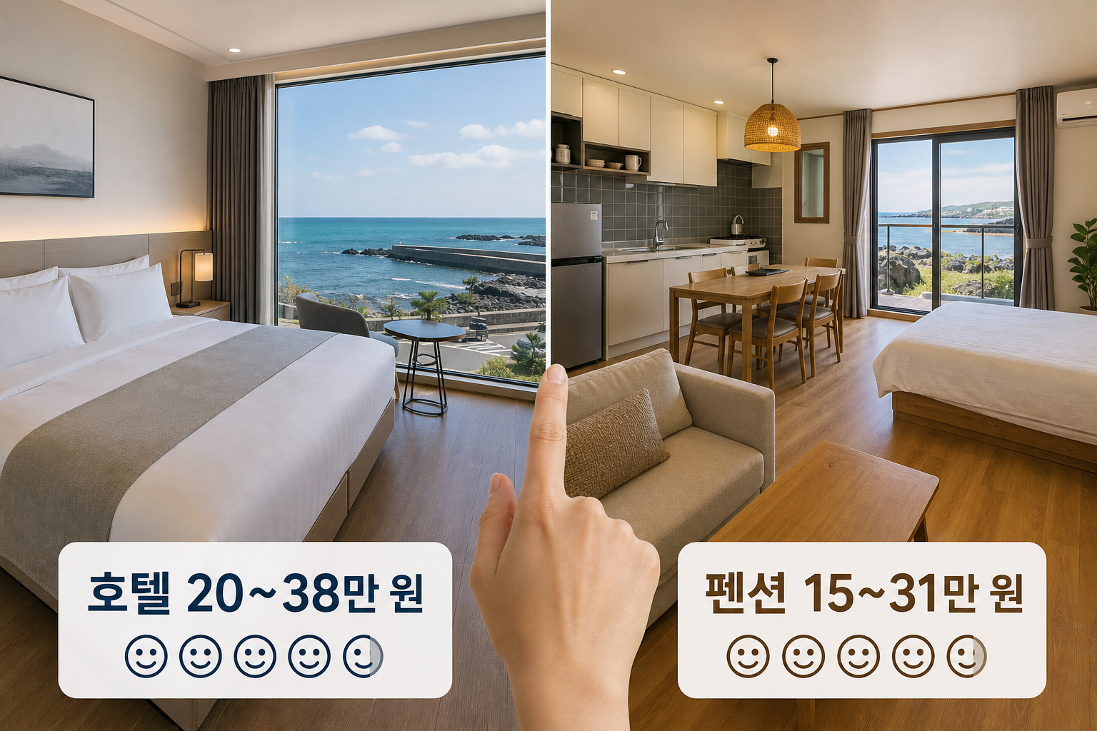 제주 오션뷰 호텔과 펜션 실제 비용·만족도 차이 — 제주 오션뷰 호텔