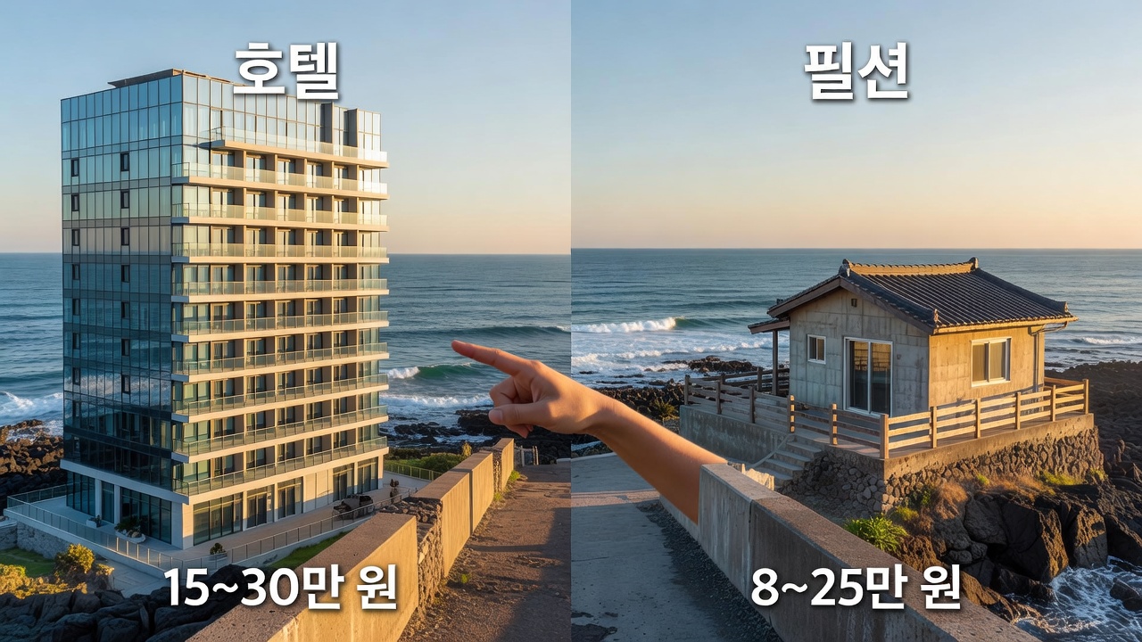제주 오션뷰 호텔과 펜션 비교하기