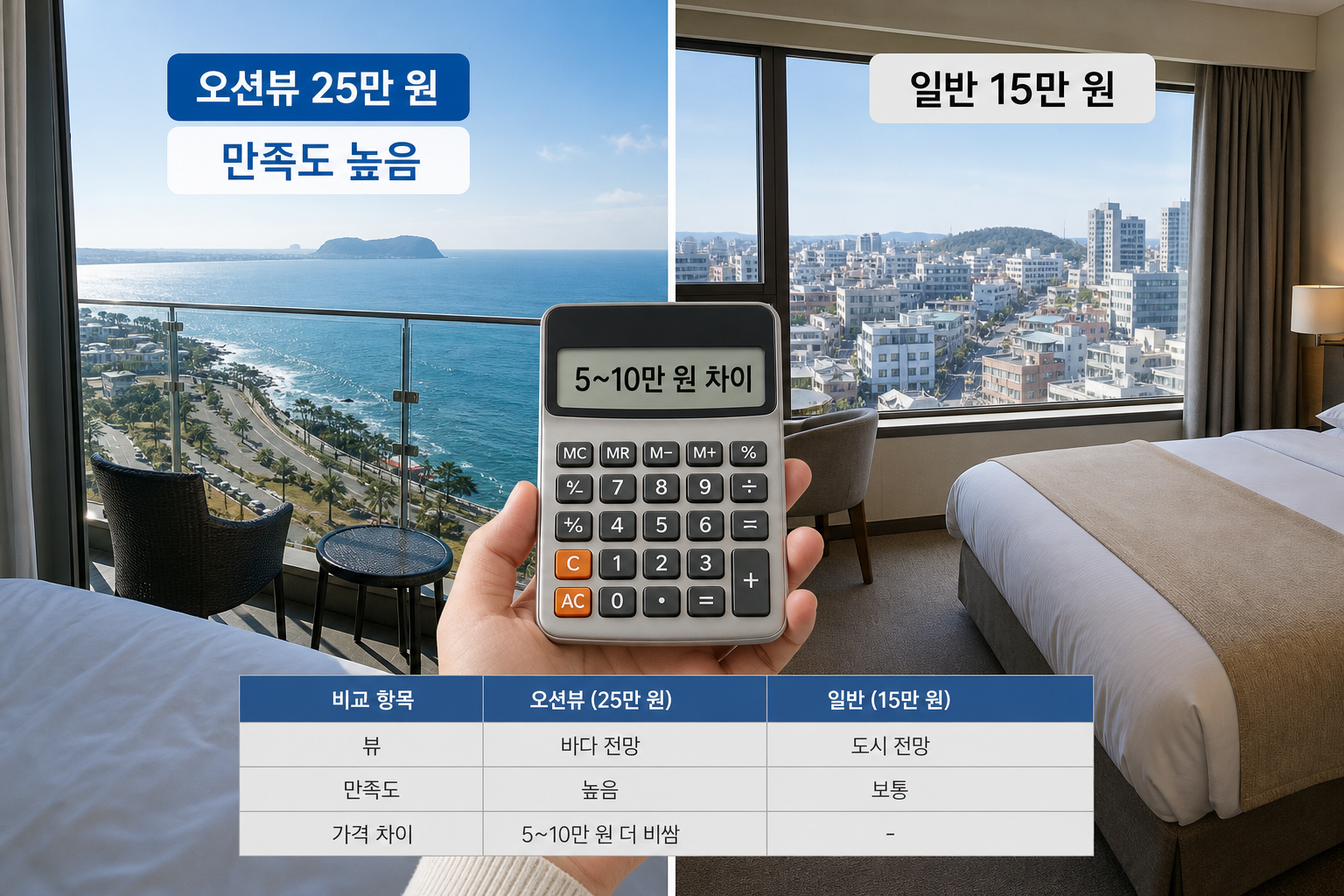 제주 오션뷰 호텔 비용·만족도 비교 가이드